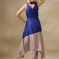 trueBrowns Blue and Grey Textured Silk Sleeveless Round Hemline Kurta Pant Set | Relove | Swadesiicart
