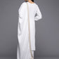 Ahalyaa Women White Ethnic Motifs Embroidered Aari Work Pashmina Kurta with Salwar & With Dupatta | Swadesiicart