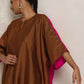 trueBrowns Brown Silk Co-ord Set - Swadesiicart