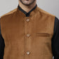 Even Apparels Men's Brown Nehru Jacket With Welt Pockets | Swadesiicart