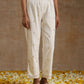 trueBrowns Ivory Gold Cotton Flared Co-Ord Set - Swadesiicart