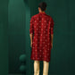 trueBrowns Men's Maroon Diamond Viscose Silk Long Kurta | Swadesiicart