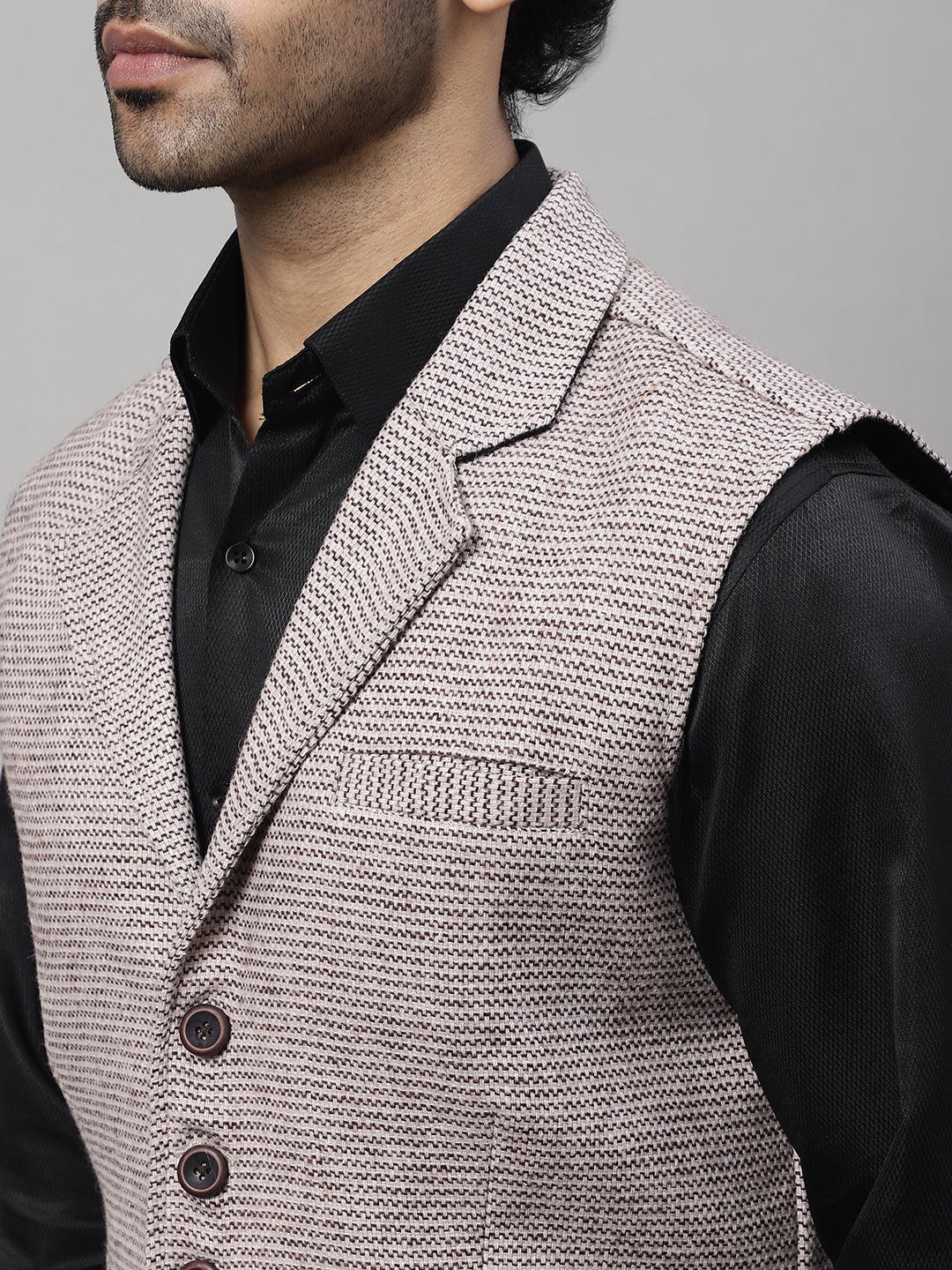 Even Apparels Men's Cream Pure Wool Nehru Jacket | Swadesiicart