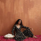 trueBrowns Green Foil Print Sharara Set | Swadesiicart