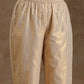 trueBrowns Ivory Gold Cotton Neck Pleat Kurta Set | Swadesiicart