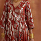 trueBrowns Rust Metallic Angrakha Kurta Set | Swadesiicart
