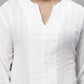 Even Apparels White Pure Cotton Open Neck Kurta | Swadesiicart