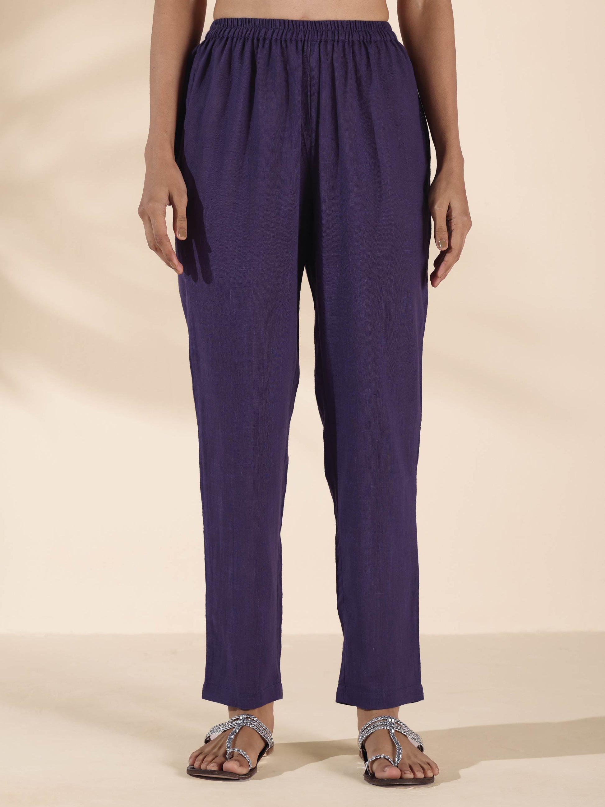 trueBrowns Lime Cotton Dobby High-Low Kurta Pant Set | Swadesiicart