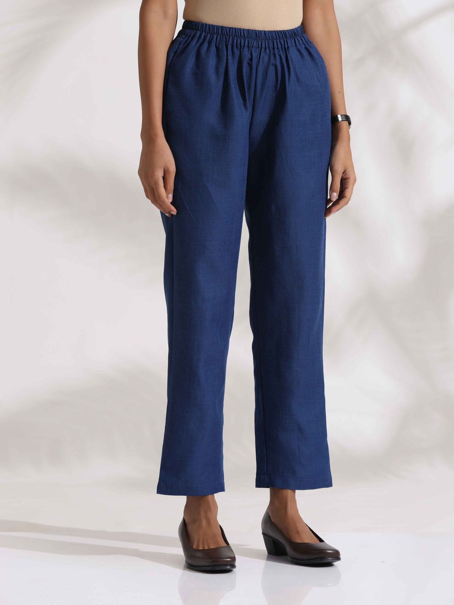 trueBrowns Blue Slub Co-ord Set - Swadesiicart