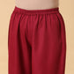 trueBrowns Cotton Linen Maroon Sleeveless Kurta Pant Set | Swadesiicart