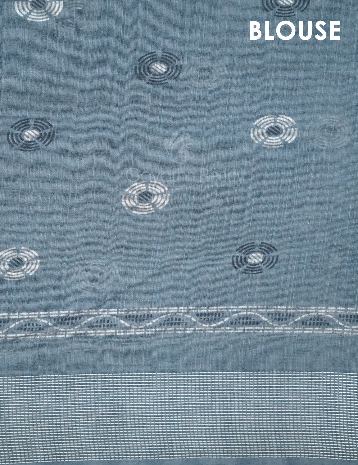 Shades of Light Ash Grey Colour Floral Print Semi Chanderi Saree By Gayathri Reddy Designer Studio | Swadesiicart