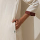 trueBrowns Off-White Cotton Linen Kurta Pant Set | Swadesiicart