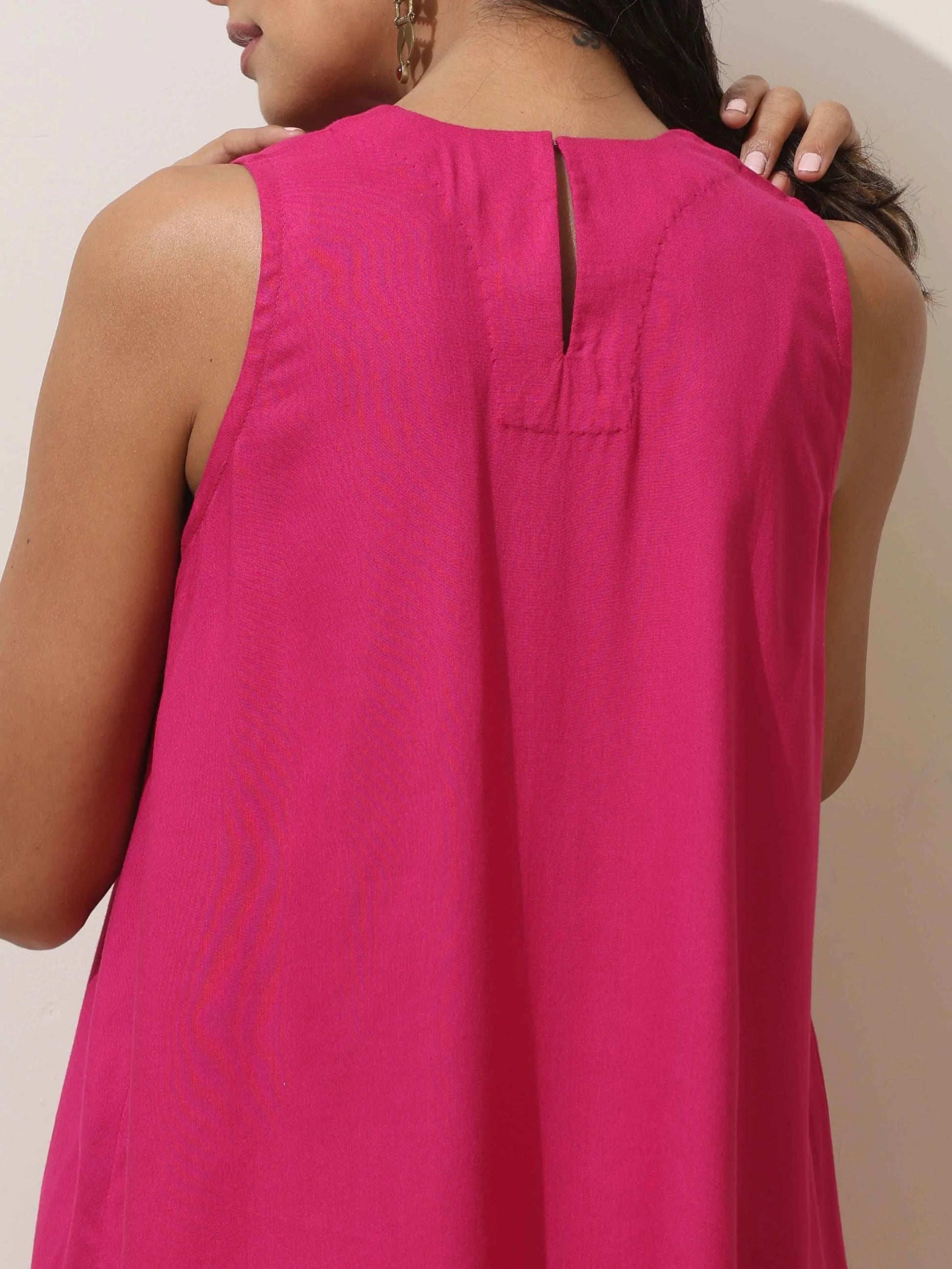 trueBrowns Pink Viscose Co-ord Set - Swadesiicart