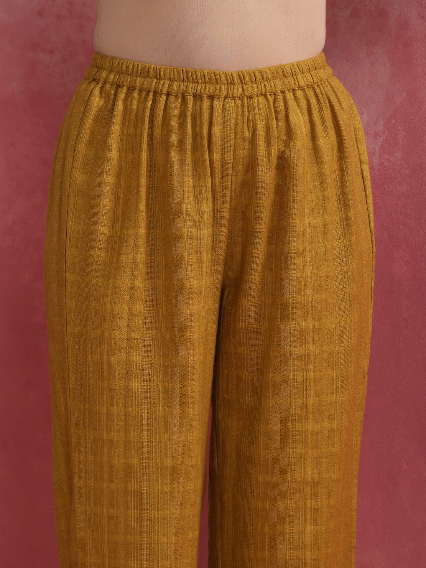 trueBrowns Mustard Cotton Dobby Co-ord set - Swadesiicart