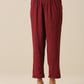 trueBrowns Ruby Wine Slub Texture High Low Kaftan Pant Set | Swadesiicart