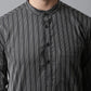 Even Apparels Black Pure Cotton Kurta With Band Collar | Swadesiicart