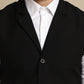 Even Apparels Men's Black Waistcoat with Notched Lapel | Swadesiicart