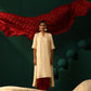 trueBrowns Ivory Geometric Floral Viscose Silk High Low Kurta Pant Set | Swadesiicart