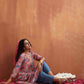 trueBrowns Orange Print A-line Kurta Set | Swadesiicart