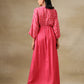 trueBrowns Pink Bandhani Printed Silk Drop Shoulder Dress | Swadesiicart