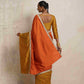 trueBrowns Orange Silk Ready To Wear Saree | Swadesiicart