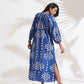 trueBrowns Blue Cotton Print Dress | Swadesiicart