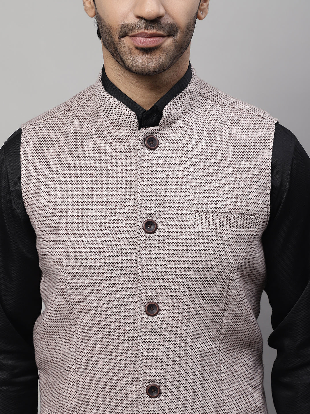 Even Apparels Men's Cream Pure Wool Nehru Jacket | Swadesiicart