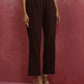 trueBrowns Mauve Cotton Dobby Front Slit Kurta Set | Swadesiicart
