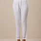 trueBrowns Cotton White Weave Collar Kurta Pant Set | Relove | Swadesiicart