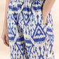 trueBrowns Blue Cotton Ikat High-Low Kurta Pant Set | Swadesiicart