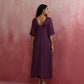 trueBrowns Purple Modal Pleated Kurta Set | Swadesiicart