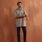 trueBrowns Men's Beige Cotton Short Kurta | Swadesiicart