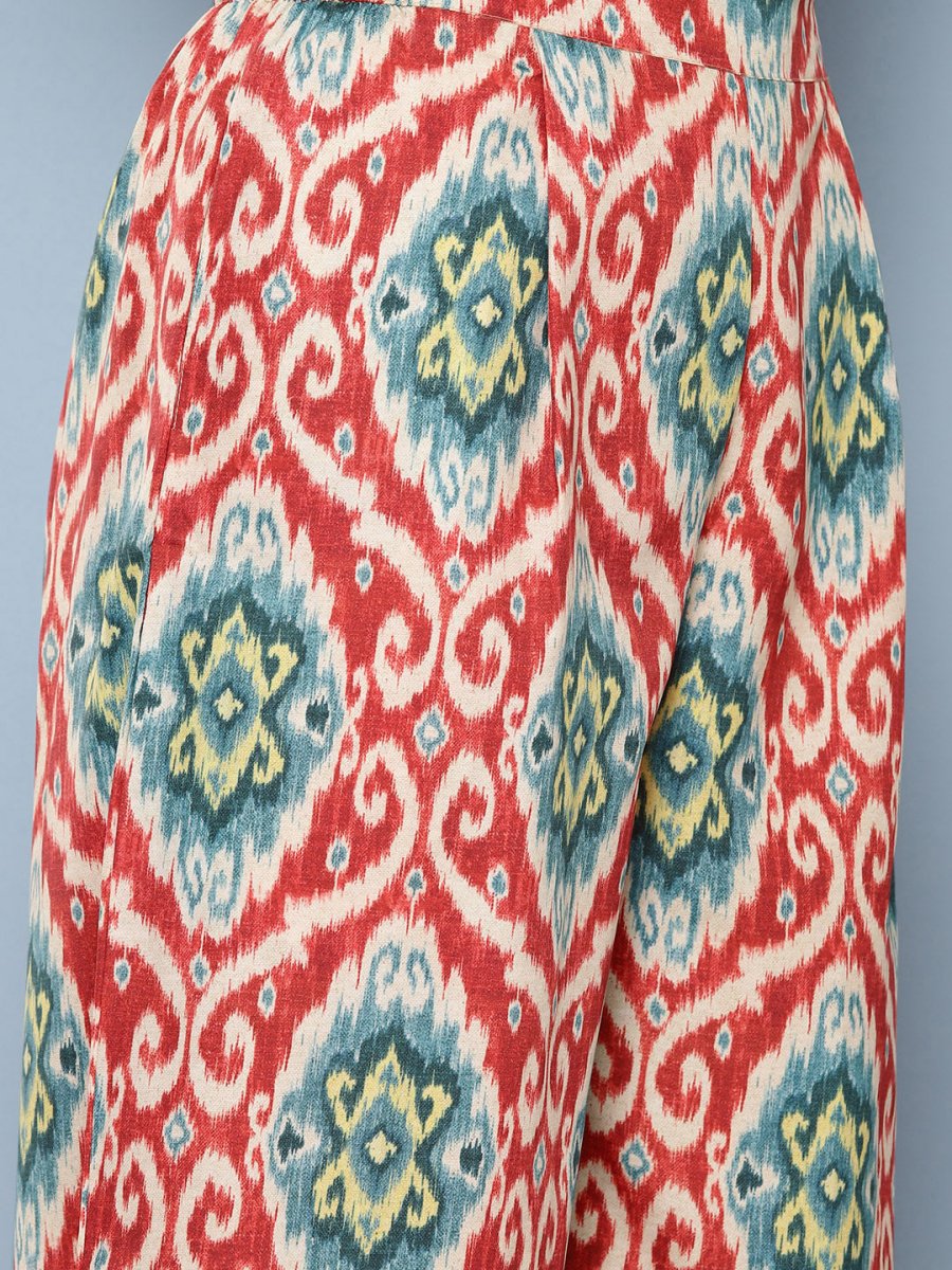 Ahalyaa Women Ethnic Motifs Printed Regular Gotta Patti Kurta with Palazzos | Swadesiicart