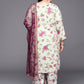 Ahalyaa Plus Size Floral Printed Zari Kurta with Palazzos & With Dupatta | Swadesiicart