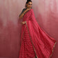trueBrowns Pink Muslin Silk Saree | Swadesiicart