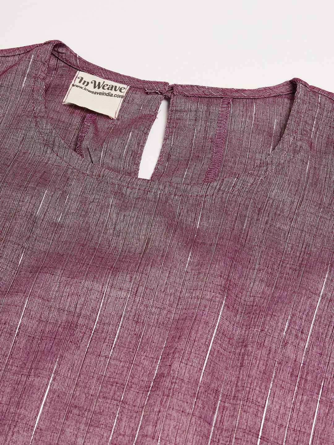 InWeave Women's Mauve Lurex Short Pallazo Kurta Set - Swadesiicart
