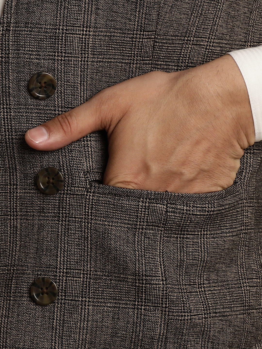 Even Apparels Men's Brown Double Breast Waistcoat | Swadesiicart
