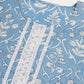 InWeave Women's Powder Blue White Print Lace Straight Kurta - Swadesiicart