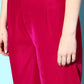 InWeave Women's Fuschia Velvet Kurta Set With Grey Gold Georgette Dupatta - Swadesiicart