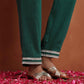trueBrowns Green Cotton A-line Kurta Set | Swadesiicart