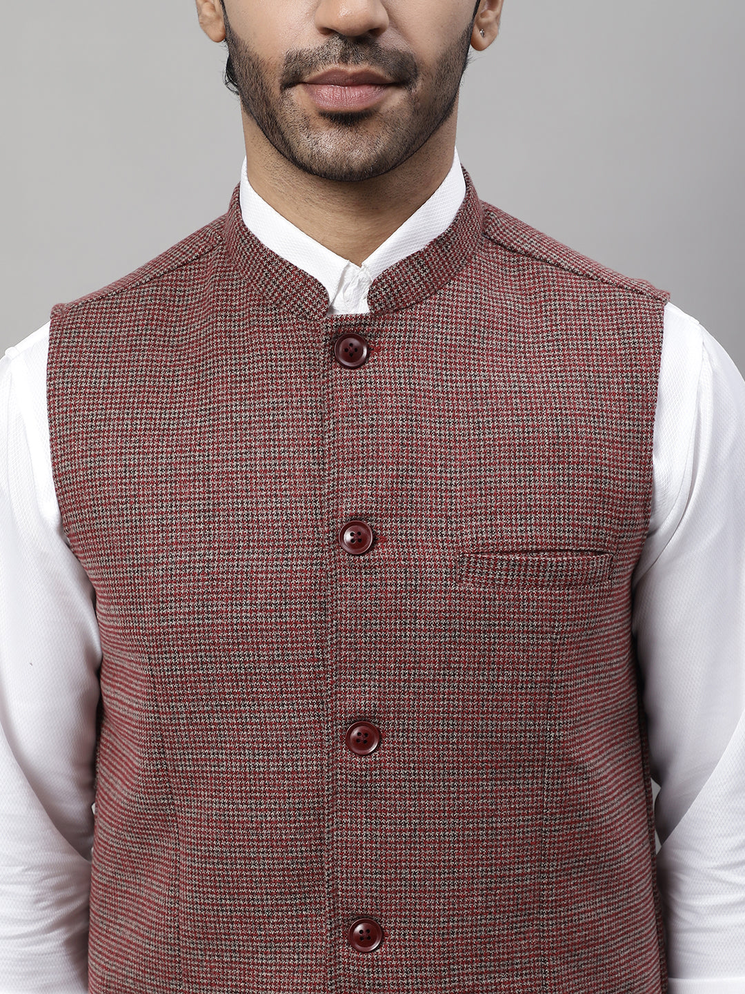 Even Apparels Men's Multi Nehru Jacket With Welt Pockets | Swadesiicart