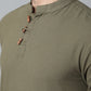 Indian Clothing Even Apparels Green Pure Cotton Kurta With Band Collar | Swadesiicart