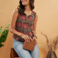 InWeave Green Red Mughal Kalamkari Top - Swadesiicart