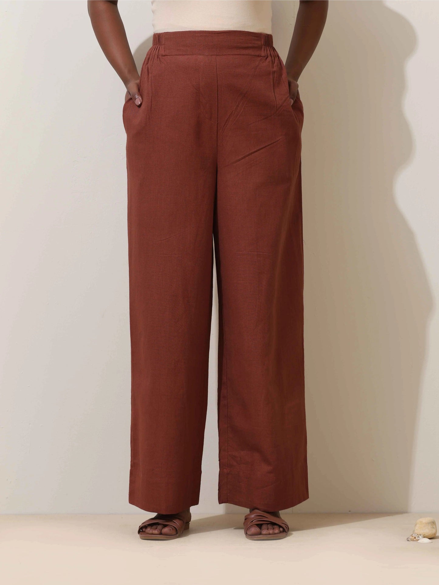 trueBrowns Brown Cotton Linen Co-Ord Set - Swadesiicart