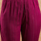 InWeave Women's Magenta Lurex V Neck Gota Kaftan Style Kurta Set - Swadesiicart