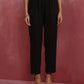 trueBrowns Black Cotton Dobby Kurta Co-ord set - Swadesiicart