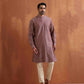 trueBrowns Men's Purple Cotton Dobby Kurta | Swadesiicart