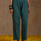 trueBrowns Deep Sea Gold Cotton Relaxed High-Low Kurta Set | Swadesiicart
