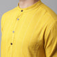 Even Apparels Yellow Pure Cotton Kurta With Band Collar | Swadesiicart