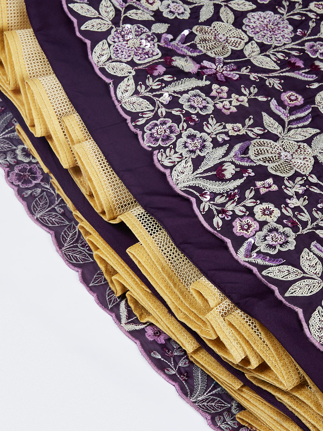 House of Panchhi Cream Net Cutdana, Sequins And Zarkan Embroidery Lehenga Choli & Dupatta | Swadesiicart